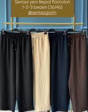 sentez nepal beli lastikli pantolon 5642 siyah