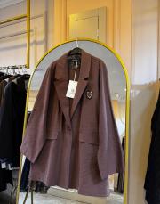 ceremony arma detaylı keten ceket kahve