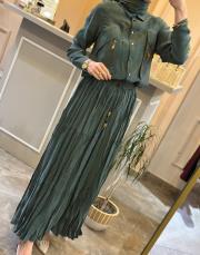 ceremony cebi fermuar detaylı suel etekli takım yeşil 4