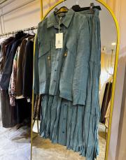 ceremony cebi fermuar detaylı suel etekli takım yeşil 6