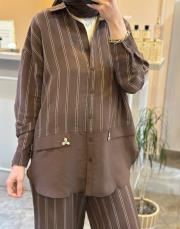 ceremony istiridye detaylı pantolonlu takım kahve 3