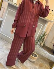 ceremony istiridye detaylı pantolonlu takım bordo 2