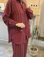 ceremony istiridye detaylı pantolonlu takım bordo 4