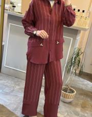 ceremony istiridye detaylı pantolonlu takım bordo 5