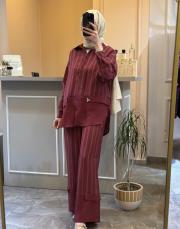 ceremony istiridye detaylı pantolonlu takım bordo 6