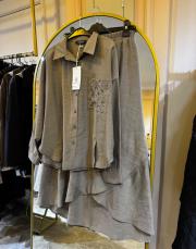 ceremony cebi ve eteği lase işlemeli tencel etekli takım vizon