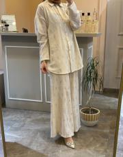 ceremony halat broş aksesuarlı pullu payet pantolonlu takım orijinal 5