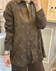 ghisa taşlı keten takım kahve 3