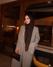 ghisa çizgili ceketli takım bej