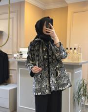 ghisa işlemeli ceket siyah