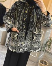 ghisa işlemeli ceket siyah 3