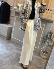 ghisa işlemeli ceket ekru 5