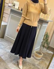 sentez rozie yanı fermuarlı kiloş etek lacivert 2