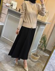 sentez rozie yanı fermuarlı kiloş etek siyah 3