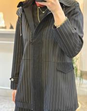 ghisa önü dantel işlemeli kapşonlu çizgili takım siyah 5