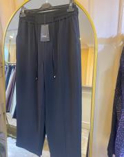 sentez elegance beli lastikli dar paça pantolon siyah