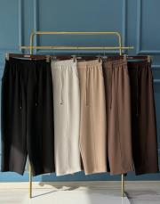 sentez elegance beli lastikli dar paça pantolon taş
