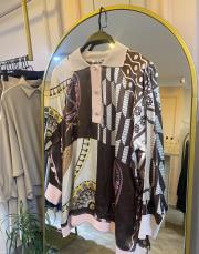 ghisa desenli önden düğme detaylı tunik kahve 2