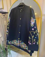 ghisa boncuk işlemeli ceket siyah