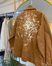 ceremony arkası  baskılı önü cep detaylı gömlek fındık 2