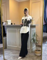 sentez loir yan parçalı pantolon siyah 2