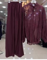 ghisa gömleği çiçek işlemeli takım mürdüm 4