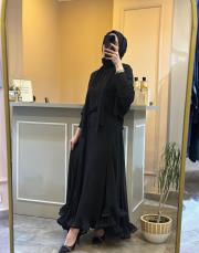ghisa şifon abiye takım siyah 2