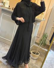 ghisa şifon abiye takım siyah 5