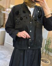 ghisa ceketi işlemeli etekli takım siyah 2