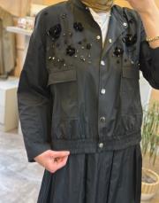 ghisa ceketi işlemeli etekli takım siyah 3