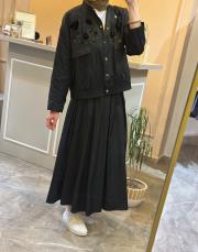 ghisa ceketi işlemeli etekli takım siyah 4