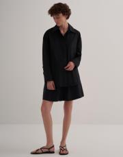 oversize koton gömlek siyah