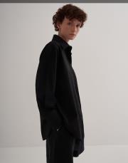 oversize koton gömlek siyah 2