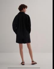 oversize koton gömlek siyah 3