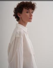 oversize koton gömlek ekru 5