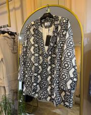 ghisa dantel işlemeli blazer ceket siyah