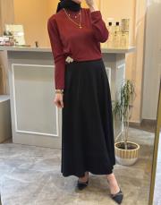 ghisa yandan broşlu triko bluz bordo 4