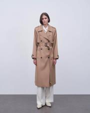 vatkalı koton trençkot camel