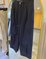 sentez sidra paraşüt pantolon siyah