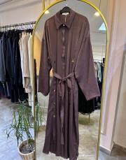 ceremony yanları çıt çıt detaylı gizli patlı sapphire elbise kahve