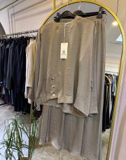 ceremony bluzu ve eteği çıt çıt aksesuar detaylı sapphire takım çağla yeşili