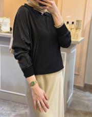 ghisa merserize mix saten tasarım tunik siyah 3