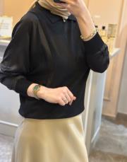 ghisa merserize mix saten tasarım tunik siyah 4