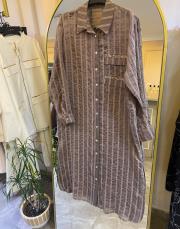 ceremony cebi işlemeli önden sedef düğmeli tunik kahve