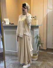 ceremony bambu bluz ve yandan büyük torba cepli zeyna pantolon takım taş 3