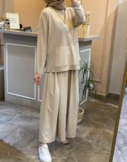 ceremony bambu bluz ve yandan büyük torba cepli zeyna pantolon takım taş 5