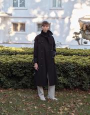 klasik koton trençkot siyah