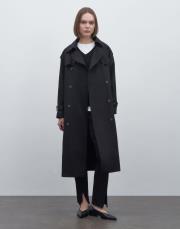 klasik koton trençkot siyah 3