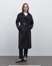 klasik koton trençkot siyah 5