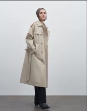 klasik koton trençkot bej 4